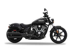 Mufflers Indian Cruiser Chief: 4in. Slip-On Mufflers - Black with Black End Caps. Fits Indian Cruiser 2022up - Rinehart Exhaust
