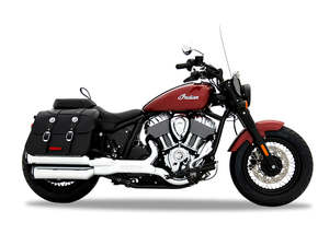 4in. Slip-On Mufflers - Chrome with Black End Caps. Fits Indian Cruiser 2022up -&hellip;