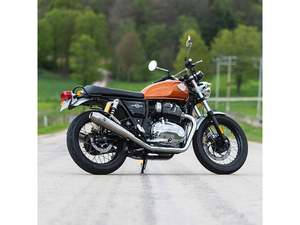 Mufflers Royal Enfield: Tapered Cone Slip-On Mufflers - Stainless Steel. Fits Royal Enfield 650 Twins 2019up - S&S
