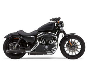 3in. Slash Cut Slip-On Mufflers - Black. Fits Sportsters 2014-2021 - Cobra Exhaust