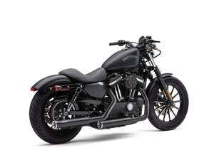 3in. RPT Slip On Mufflers - Black with Alloy Tips. Fits Sportster 2014-2021 - Cobra Exhaust