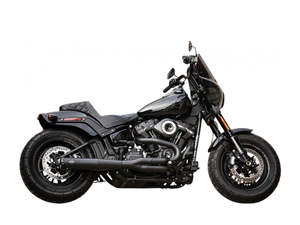 Softail 2 1: 2-into-1 SuperStreet Exhaust - Black with Black End Cap. Fits Softail 2018-2024 Non-240 Rear Tyre Models. - S&S