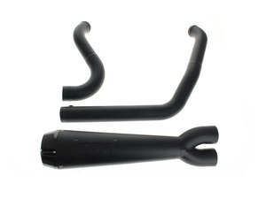 Comp-S 2-into-1 Exhaust - Black with Carbon Fiber End Cap. Fits Softail 2018up w&hellip;