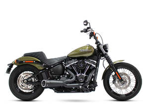 Combat Shorty 2-into-1 Exhaust - Black with Black End Cap. Fits Softail 2018up. &hellip;