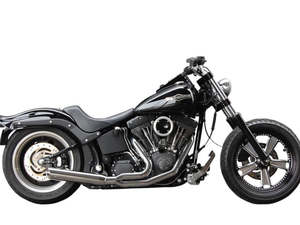 Low Cat 2-into-1 Exhaust - Chrome. Fits Softail 1986-2017 & Rocker 2008-2011. - D&D Exhaust