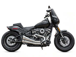 Exhaust System 2 2: Grand National 2-into-2 Exhaust - Chrome with Black End Caps. Fits Street Bob, Low Rider, Slim, Fat Bob & Deluxe 2018-2024 - S&S