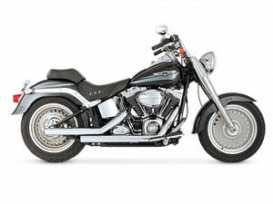 Exhaust System 2 2: Straightshots Exhaust - Chrome. Fits Softail 1986-2017 Non-240 Tyre Models - Vance And Hines