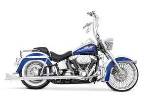 36in. True Dual SharkTail Exhaust - Chrome. Fits Softail 1997-2006. - Freedom Pe&hellip;