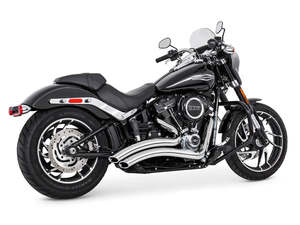 Sharp Curve Radius Exhaust - Chrome with Chrome End Caps. Fits Softail 1986-2017&hellip;