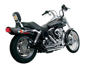Shortshots Staggered Exhaust - Chrome. Fits Dyna 1991-2005 - Vance And Hines
