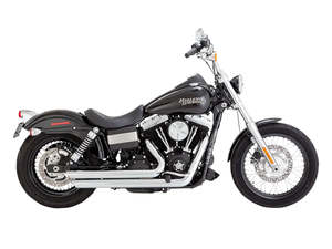 Dyna 2 2: Big Shots Staggered Exhaust - Chrome. Fits Dyna 2006-2017 - Vance And Hines