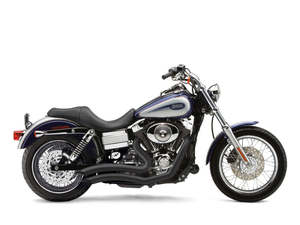 Speedster Short Swept Exhaust - Black. Fit Dyna 2006-2017. - Cobra Exhaust