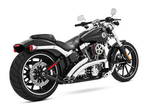 Radical Radius Exhaust - Chrome with Black End Caps. Fits Softail Breakout 2013-&hellip;