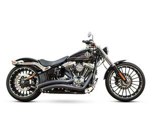 Sharp Curve Radius Exhaust - Black with Black End Caps. Fits Softail Breakout 20&hellip;
