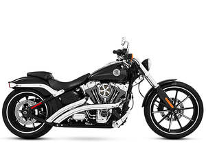 Radical Radius Exhaust - Chrome with Chrome End Caps. Fits Softail Breakout 2013&hellip;