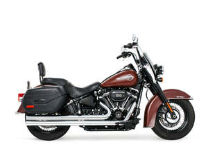 Softail 2 2: Independence Long Exhaust - Chrome with Chrome End Caps. Fits Softail 2018up. - Freedom Performance Exhaust
