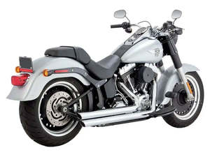 Softail 2 2: Big Shots Staggered Exhaust - Chrome. Fits Softail 1986-2017 Non-240 Tyre Models - Vance And Hines