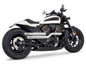 Independence Perforated High Exhaust - Chrome with Black End Caps. Fits Sportste&hellip;
