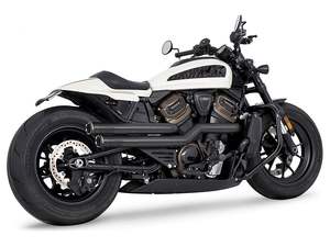 Independence Perforated High Exhaust - Black with Black End Caps. Fits Sportster&hellip;