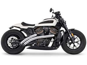 Radical Radius Exhaust - Chrome with Black End Caps. Fits Sportster S 2021-2023 &hellip;
