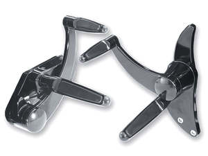 Foot Controls Extensions: Extended Length Forward Controls with Folding Rubber Inlay Pegs - Black. Fits Dyna 1991-2017. - Hawg Halters