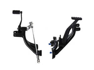 Foot Controls Extensions: Standard Forward Control Kit - Gloss Black. Fits Softail 2018up Models with Mid Controls. - Rollies Speed Shop