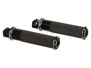 H D Male Mount Black: Beveled Fusion Footpegs - Black. - Arlen Ness