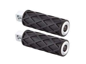 H D Male Mount Black: Diamond Footpegs - Chrome - Arlen Ness