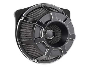 Bt93 17 Cv Carb Delphi Efi Cable: Beveled Air Cleaner Kit - Black. Fits Softail 2000-2015, Dyna 1999-2017, Touring 1999-2007 with CV Carb or Cable Operated Delphi EFI - Arlen Ness
