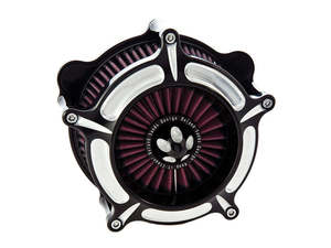 Milwaukee Eight 17up: Turbine Air Cleaner Kit - Black Contrast Cut. Fits Touring 2017-2024 & Softail 2018-2024 - Roland Sands Design