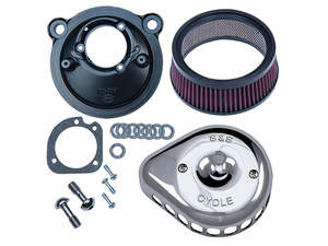 Sportster 88 21: Mini Teardrop Air Cleaner Kit - Chrome. Fits Sportster 2007-2021 with EFI. - S&S