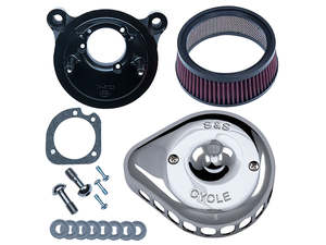 Mini Teardrop Air Cleaner Kit - Chrome. Fits Sportster 1991-2006 with CV Carburettor. - S&S