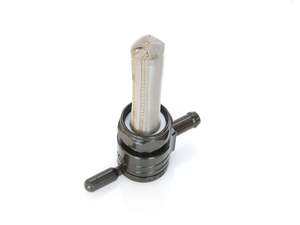 Petcock 22mm: High-Flow Fuel Tap / Petcock with 22mm Thread & 5/16in. Inward Facing fuel Outlet - Black. Fits Softail 1984-2006, Dyna 1991-2006, FXR 1982-1994, Touring 1988-2006, Sportster 1975-2006 & 4Spd Big Twin 1975-1986 - Golan Fuel Taps