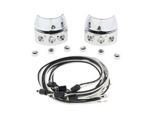 Hand Controls Components Custom: Left & Right Handlebar Switch Assembly - Chrome - Hawg Halters