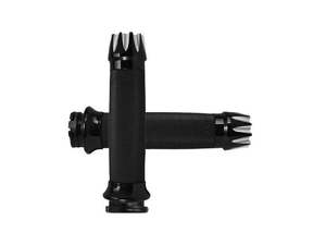 Handgrips Throttle Cable Black: Excalibur Custom Contour Handgrips - Black. Fits H-D with Throttle Cable. - Avon Grips