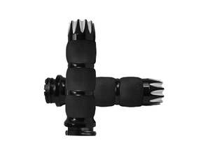 Handgrips Throttle Cable Black: Excalibur Air Cushion Handgrips - Black. Fits H-D with Throttle Cable. - Avon Grips