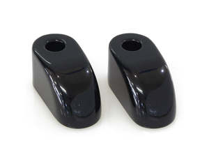 Handlebar Risers Black: 1in. Pullback Riser Extensions - Gloss Black. - LA Choppers