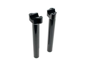 Handlebar Risers Black: 9-1/2in. Tall Risers - Gloss Black. Fits 1in. Handlebar - LA Choppers