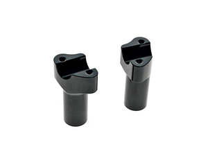 Handlebar Risers Black: 3-1/2in. Tall Risers - Gloss Black. Fits 1in. Handlebar - LA Choppers