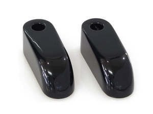 Handlebar Risers Black: 2in. Pullback Riser Extensions - Gloss Black. - LA Choppers