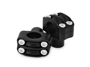 Handlebar Risers Black: 1-1/2in. Tall Reaper Risers - Textured Black. Fits 1in. Handlebar - Burly Brand