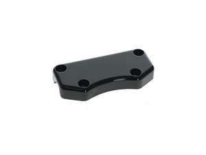 Handlebar Risers Black: Smooth Handlebar Top Clamp with Exposed Bolts - Gloss Black - LA Choppers