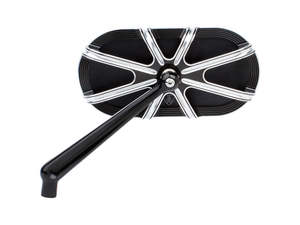 10-Gauge Caged Series Mirror - Black. Fits Left. - Arlen Ness