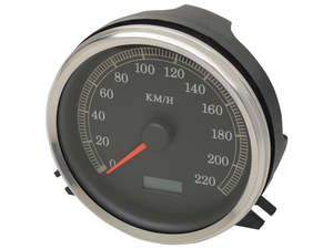 Speedo 4 5 Tank Mt 1936 03: 5in. KPH Electronic Speedometer. Fits Softail 1996-2003 & FLHR 1999-2003. - Rollies Speed Shop