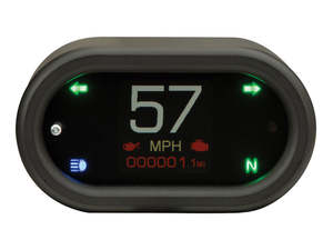 3-1/2in. x 2in. Classic KPH Speedometer - Black - Dakota Digital