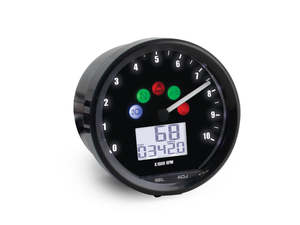 2-1/2in. Vintage Style Digital Speedometer with Tachometer - Black. - Koso