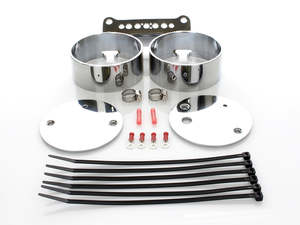 Dual Gauge Mount - Chrome. Fits Dyna 1995-2005 & Sportster 1995-2011. - Rollies Speed Shop