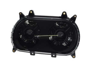 Headlights Black: Dual 5-3/4in. Double-Barrel LED HeadLight Insert. Fits Road Glide 2015-2023 - Letric Lighting Co