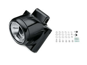 Headlights Black: Freight Train Nacelle - Gloss Black. Fits FL Softail 1986-2017. - Rollies Speed Shop