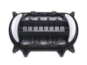 Headlights Black: LED HeadLight Insert. Fits Road Glide 2015-2023 - Hoglights